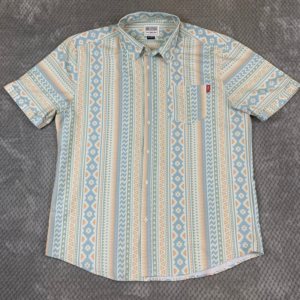 RSVLTS The Roosevelts XXL Southwestern Tribal Button Down Shirt Short Sleeve - Picture 2 of 9